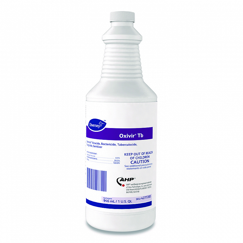 Oxivir TB One-Step Disinfectant Cleaner, Liquid, 32 oz Bottle with Flip-Top Cap (4277285EA)