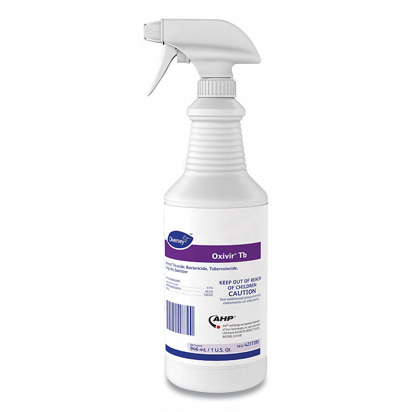 Oxivir TB One-Step Disinfectant Cleaner, Unscented, 32 oz Bottle, 12/Carton (4277285)