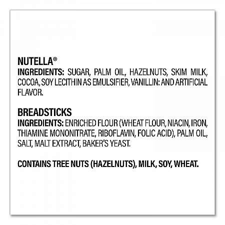 Hazelnut Spread and Breadsticks, 1.8 oz Single-Serve Tub, 16/Pack (22001135)