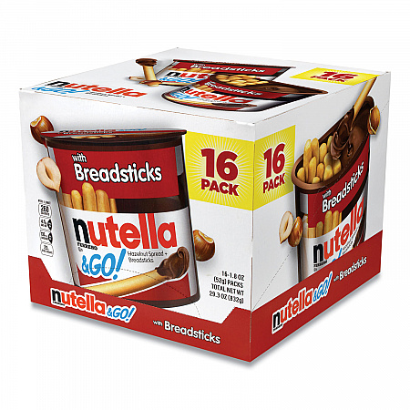 Hazelnut Spread and Breadsticks, 1.8 oz Single-Serve Tub, 16/Pack (22001135)