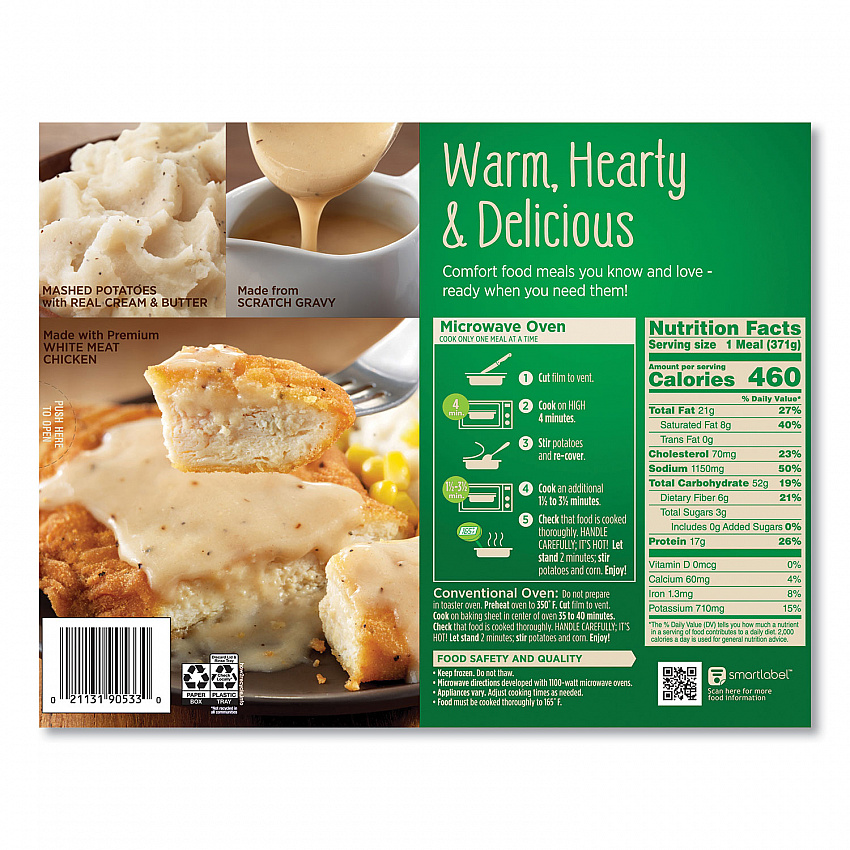 Country Fried Chicken and Gravy, 13.1 oz Bowl, 5/Pack (90300169)