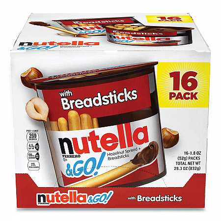 Hazelnut Spread and Breadsticks, 1.8 oz Single-Serve Tub, 16/Pack (22001135)