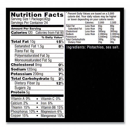 Roasted and Salted Pistachios, 1.5 oz Bag, 24/Pack (22000784)