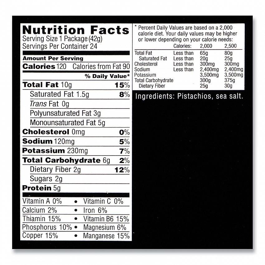 Roasted and Salted Pistachios, 1.5 oz Bag, 24/Pack (22000784)