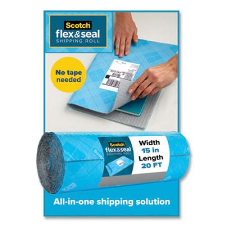 Scotch Flex and Seal Shipping Roll, 15" x 10 ft, Blue/Gray (FS1510)