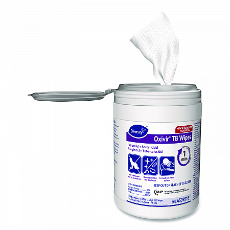 Oxivir TB Disinfectant Wipes, 7 x 6, White, 160/Canister, 12 Canisters/Carton (4599516)