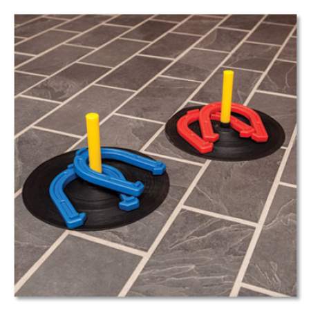 Champion Sports Indoor/Outdoor Rubber Horseshoe Set, 4 Rubber Horseshoes, 2 Rubber Mats, 2 Plastic Dowels (IHS1)