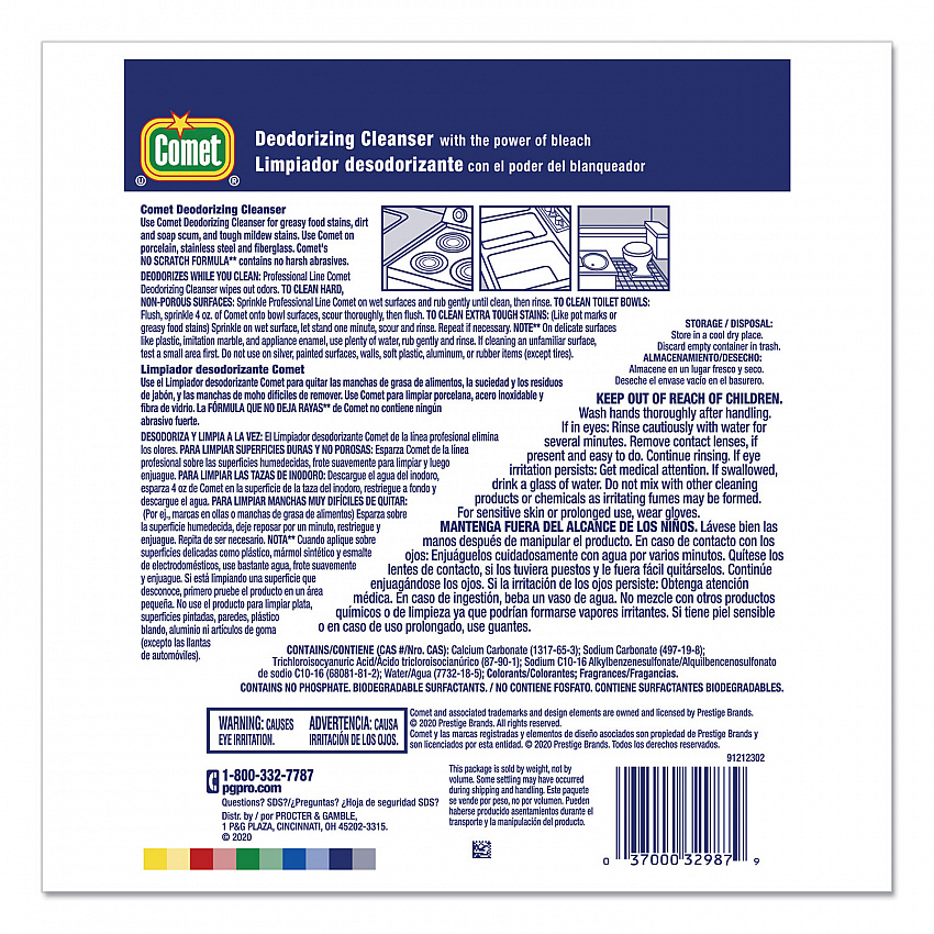 Deodorizing Cleanser with Bleach, Powder, 21 oz Canister, 24/Carton (32987CT)