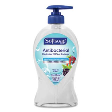 Softsoap Antibacterial Hand Soap, White Tea and Berry Fusion, 11.25 oz Pump Bottle, 6/Carton (44573)