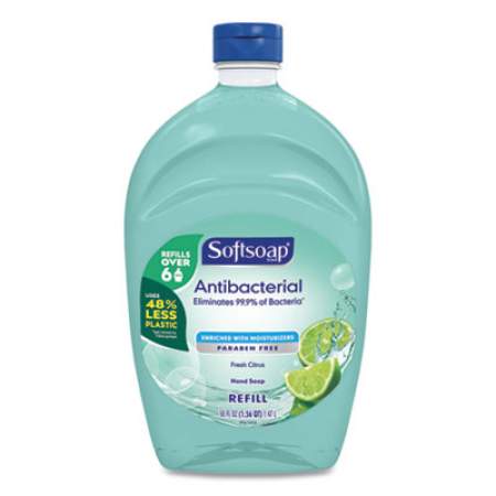 Softsoap Antibacterial Liquid Hand Soap Refills, Fresh, 50 oz, Green, 6/Carton (45991)