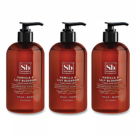 Hand Soap, Vanilla and Lily Blossom Scent, 12 oz, 3/Box (00679BX)