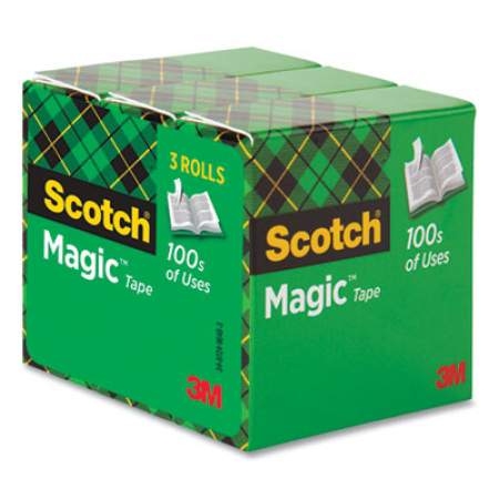 Scotch Magic Tape Refill, 1" Core, 0.75" x 83.33 ft, Clear, 3/Pack (810K3)