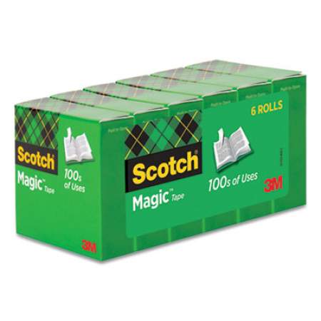 Scotch Magic Tape Refill, 1" Core, 0.75" x 83.33 ft, Clear, 6/Pack (810K6)