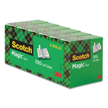 Scotch Magic Tape Refill, 1" Core, 0.75" x 83.33 ft, Clear, 6/Pack (810K6)