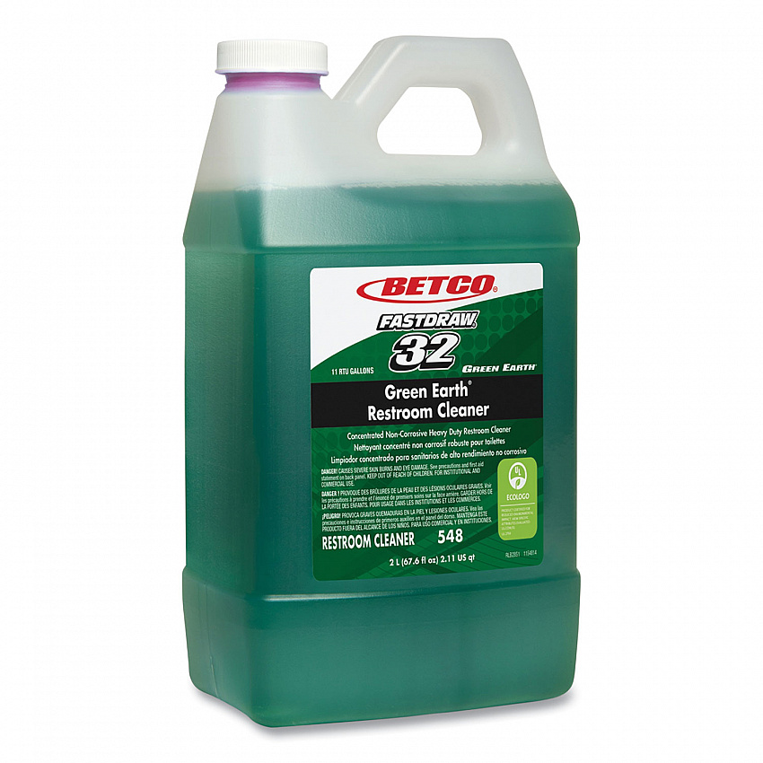 FastDraw 32 Green Earth Restroom Cleaner, Citrus Floral Scent, 2 L Bottle, 4/Carton (5484700)