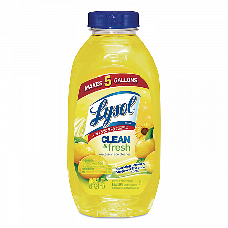 Clean and Fresh Multi-Surface Disinfectant Cleaner, Sparkling Lemon and Sunflower Essence, 10.75 oz Bottle, 20/Carton (93805CT)