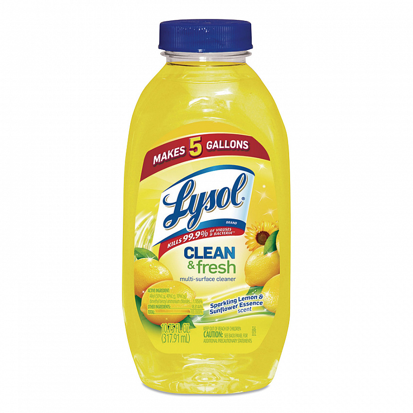 Clean and Fresh Multi-Surface Disinfectant Cleaner, Sparkling Lemon and Sunflower Essence, 10.75 oz Bottle, 20/Carton (93805CT)