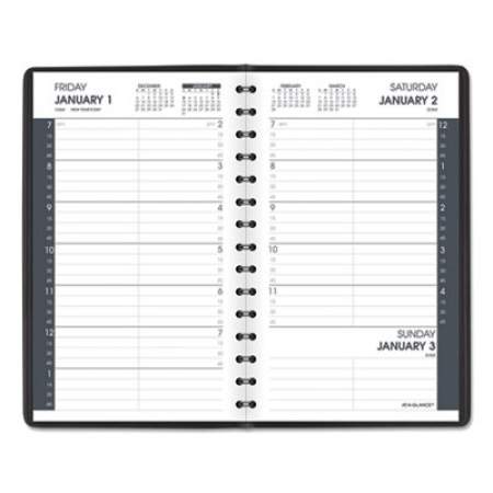 AT-A-GLANCE Daily Appointment Book with 15-Minute Appointments, One Day/Page: Mon to Sun, 8 x 5, Black Cover, 12-Month (Jan to Dec): 2022 (7080005)