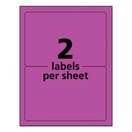 Avery High-Visibility Permanent Laser ID Labels, 5 1/2 x 8 1/2, Neon Magenta, 200/Box (5948)