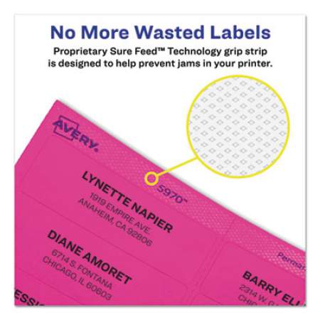 Avery High-Visibility ID Labels, Laser Printers, 2.25" dia., Assorted, 12/Sheet, 15 Sheets/Pack (5995)