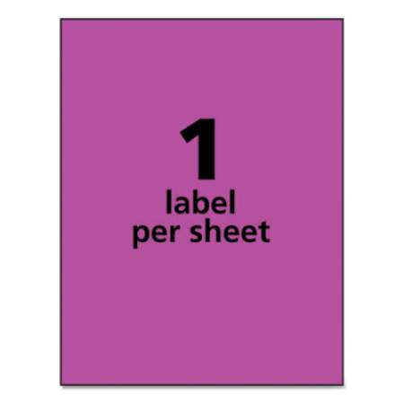Avery High-Visibility Permanent Laser ID Labels, 8 1/2 x 11, Neon Magenta, 100/Box (5936)