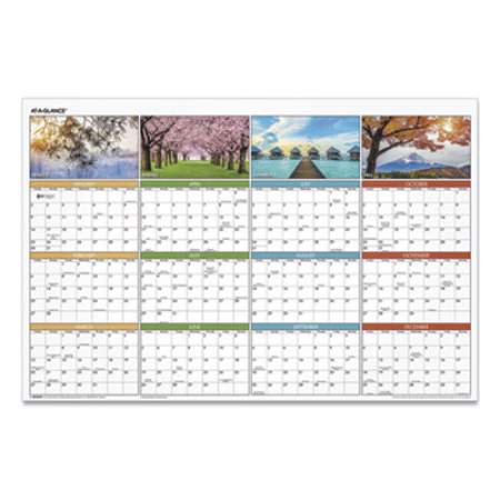 AT-A-GLANCE Vertical/Horizontal Erasable Wall Planner, Seasons in Bloom Photos, 24 x 36, White/Multicolor Sheets, 12-Month(Jan-Dec): 2022 (PA133)