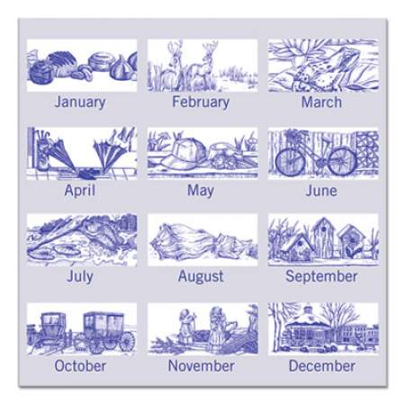 AT-A-GLANCE Illustrators Edition Wall Calendar, Victorian Illustrations Artwork, 12 x 12, White/Blue Sheets, 12-Month (Jan-Dec): 2022 (G100017)