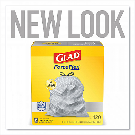 ForceFlex Kitchen Drawstring Trash Bags, 13 gal, 23.75