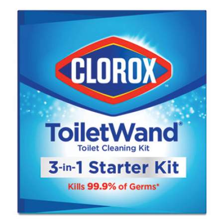 Clorox Toilet Wand Disposable Toilet Cleaning Kit: Handle, Caddy and Refills, White (03191)