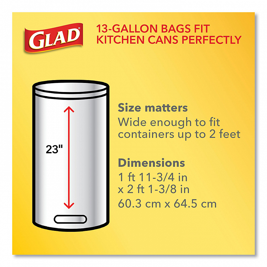 ForceFlex Kitchen Drawstring Trash Bags, 13 gal, 23.75" x 25.4", White, 120/Box (79158)