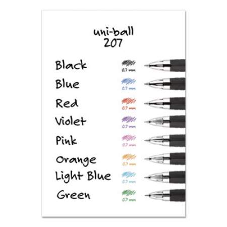 uni-ball Signo 207 Gel Pen, Retractable, Bold 1 mm, Black Ink, Translucent Gray Barrel, 4/Pack (410884)