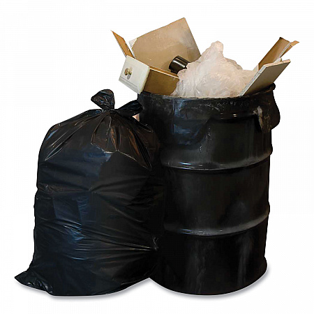 Heavy-Duty Low-Density Wing Tie Contractor Bags, 55 gal, 3 mil, 35.75