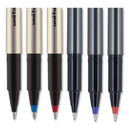 uni-ball Deluxe Roller Ball Pen, Stick, Fine 0.7 mm, Blue Ink, Champagne Barrel, Dozen (60053)