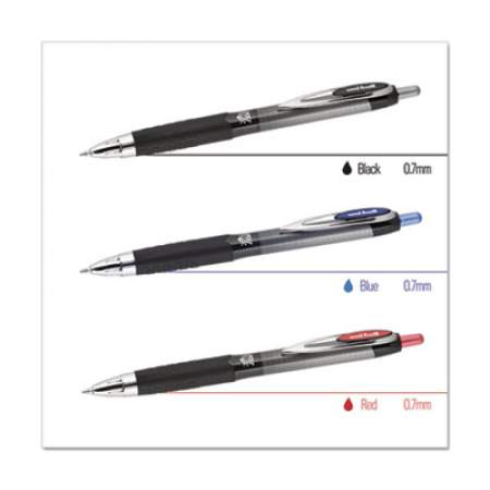 uni-ball 207PLUS+ Gel Pen, Retractable, Medium 0.7 mm, Assorted Ink Colors, Black Barrel, 6/Pack (70143)