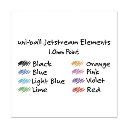 uni-ball Jetstream Elements Ballpoint Pen, Retractable, Medium 1 mm, Assorted Ink and Barrel Colors, 6/Pack (24453859)
