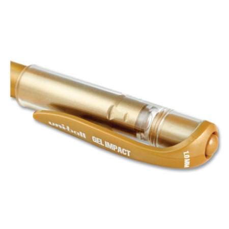 uni-ball IMPACT Gel Pen, Stick, Medium 1 mm, Silver Metallic Ink, Silver Barrel (60658)
