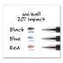 uni-ball 207 IMPACT STICK GEL PEN, BOLD 1MM, BLACK INK, SILVER/BLACK BARREL (65800)