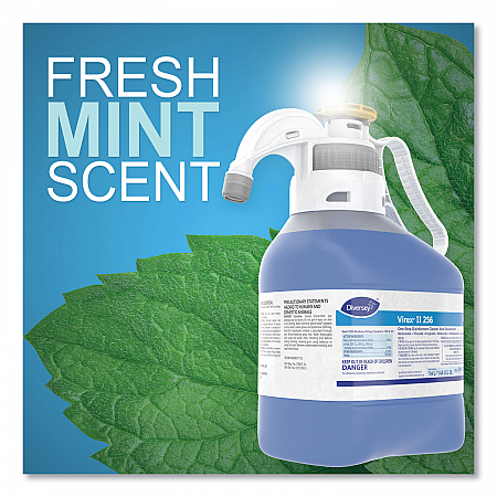 Virex II 256 One-Step Disinfectant Cleaner Deodorant, Mint Scent, 1.4 L SmartDose, 2/Carton (5019317)
