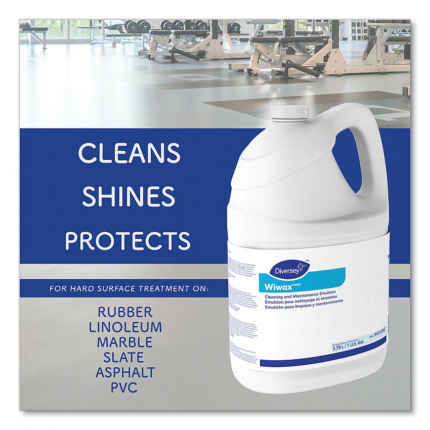 Wiwax Cleaning and Maintenance Solution, Unscented, 1 gal Bottle, 4/Carton (94512767)
