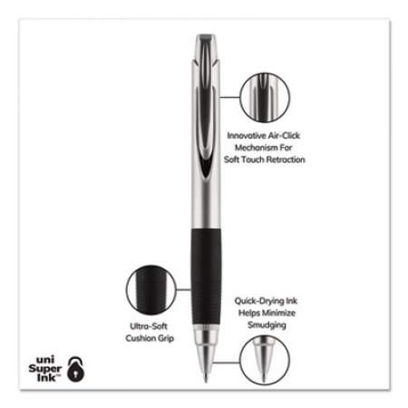 uni-ball Jetstream Premier Roller Ball Pen, Retractable, Bold 1 mm, Black Ink, Silver Barrel (1741766)