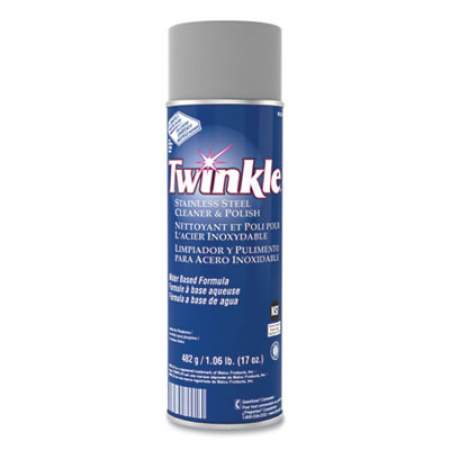 Twinkle Stainless Steel Cleaner and Polish, 17 oz Aerosol Spray, 12/Carton (991224)