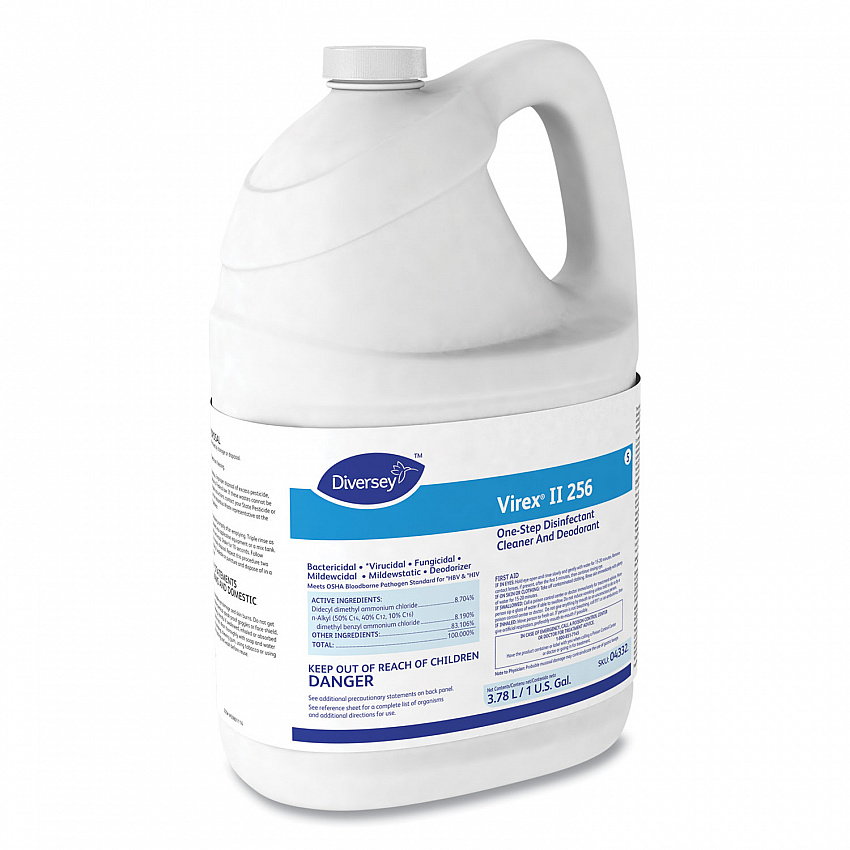 Virex II 256 One-Step Disinfectant Cleaner Deodorant, Mint Scent, 1 gal, 4 Bottles/CT (04332)