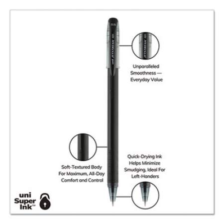 uni-ball Jetstream 101 Roller Ball Pen, Stick, Bold 1 mm, Black Ink, Black Barrel, Dozen (892694)