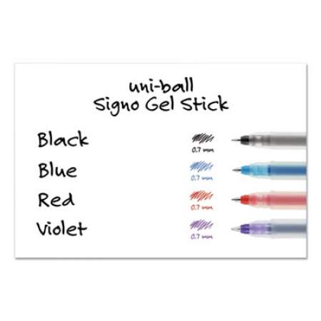 uni-ball Signo Gel Pen, Stick, Medium 0.7mm, Blue Ink, Blue Barrel, Dozen (69055)