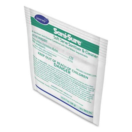 Diversey Sani Sure Soft Serve Sanitizer and Cleaner, Powder, 1 oz Packet, 100/Carton (90234)