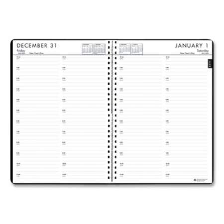 House of Doolittle 24/7 Recycled Daily Appointment Book/Monthly Planner, 10 x 7, Black Cover, 12-Month (Jan to Dec): 2022 (289632)