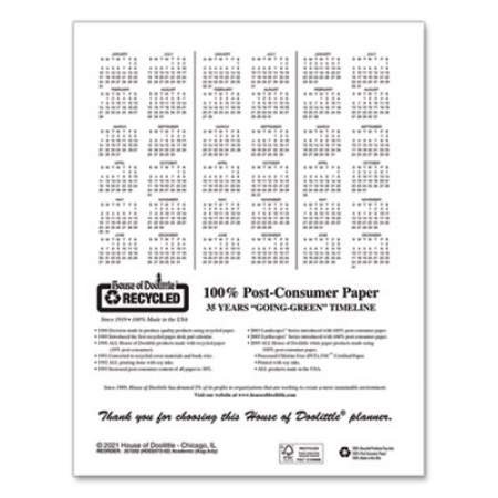 House of Doolittle Recycled Professional Weekly Planner, 15-Minute Appts, 11 x 8.5, Black Wirebound Soft Cover, 12-Month (Aug-July): 2021-2022 (257202)