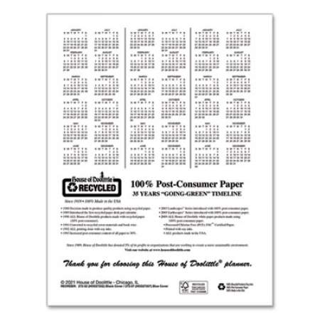 House of Doolittle Recycled Professional Weekly Planner, 15-Minute Appts, 11 x 8.5, Black Wirebound Soft Cover, 24-Month (Jan-Dec): 2022-2023 (272002)