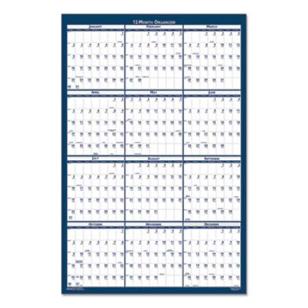 House of Doolittle Recycled Yearly Reversible Wall Calendar Non-Laminated, 24 x 37, White/Blue Sheets, 12-Month (Jan to Dec): 2022 (3990)