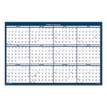 House of Doolittle Recycled Poster Style Reversible/Erasable Yearly Wall Calendar, 32 x 48, White/Blue/Gray Sheets, 12-Month (Jan to Dec): 2022 (3961)